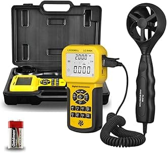 Professional HVAC Anemometer 846A, Wind Speed Meter with Telescopic Sensor, Air Flow Meter CFM CMM, with Data Storage Backlit LCD for Ventilation Sailing Drone Fishing (Suitcase Included)