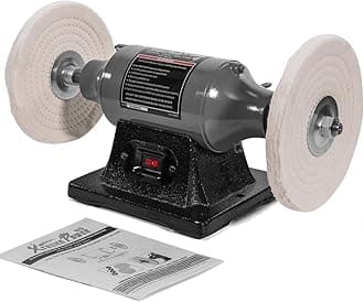 XtremepowerUS 8" Dual Buffer Benchtop Buffer Grinder 3/4HP Polisher Buff Polishing Grinder Machine 3450 RPM for Metal, Jade, Jewelry, Knife, Wood
