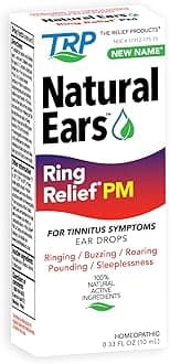 The Relief Products Ring Relief Ear Drops PM - 100% Natural Active Ingedients - for Ringing Ears and Tinnitus Symptoms - Nighttime Formula - 0.33 fl oz