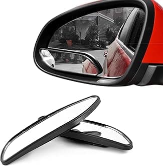 2PCS Blind Spot Car Mirror, Rectangular HD Glass Wide Angle Rearview Mirror with Adjustable Stick, Long Framed ABS Housing Convex Side Rear View Mirrors for Car SUV Truck (2 PCS)