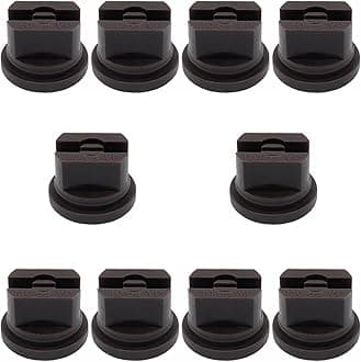 10Pcs Spray Nozzle Tips Set, 110 Degree lat Fan Shaped Plastic Nozzle,0.5mm Pore, for the Replacement Boom Pump Sprayer Knapsack, Agricultural Greenhouse Sprayer Tank Garden Weeding (Brown,0.5mm)