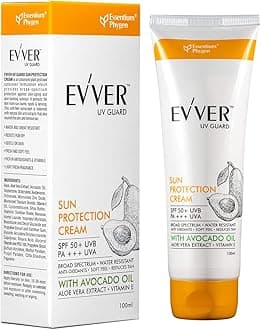 Evver UV Guard Spf 50 Pa+++ with Avocado Oil, Vitamin E and Aloe Vera, Off-White,100ml