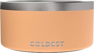 Coldest Dog Bowl - Anti Rust Metal, Non Slip, 3 Layers Insulated Stainless Steel Dog Bowls - Spill Proof & Heavy Duty - Water Bowl for Dogs, Cats & Pets, Dish Washer Safe (200 oz, Sahara Peach)