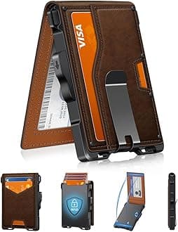 GHUKY Wallet for Men, Minimalist Slim Mens Wallet with Money Clip, RFID Block...