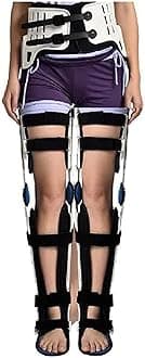 Hip Knee Ankle Foot Orthosis Braces, Thigh Knee Leg Ankle Fixed Limb Strap Joint Support Stabilizer Fixed and Safe Material Postoperative Rehabilitation, Hinged Knee Foot Support Brace 502