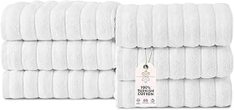 CTT Premium 6 Piece Hand Towels Set, 100% Turkish Cotton, Quick Dry & Comfy Towels for Hotel & Spa, Highly Absorbent | 20"x32" (White)