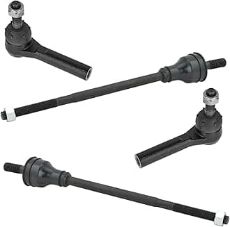 TRQ Front Inner and Outer Tie Rod Set 4 Piece Compatible with 2003-2021 Chevrolet Express 2500 Express 3500 Express 4500 GMC Savana 2500 Savana 3500 Savana 4500