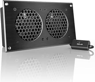 AIRPLATE S5, Quiet Cooling Fan System 8 with Speed Control, for Home Theater AV Cabinets