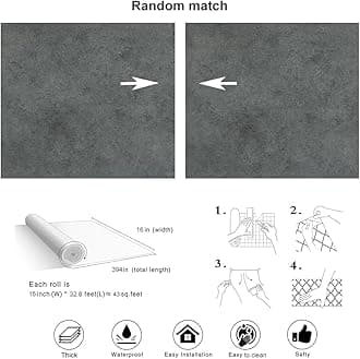 Akywall Concrete Peel and Stick Wallpaper 394inch Grey Concrete Contact Paper Textured Dark Gray Industrial Style Cement Vinyl Roll Self Adhesive Stick on Wallpaper for Gym Bathroom