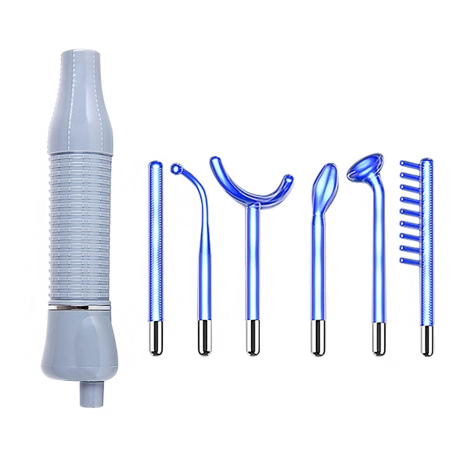 Elitzia High Frequency Electrotherapy Wand Multi-Functional Portable Handheld Light Therapy Wand for Acne Skin Rejuvenation Hair Growth Facial Device with 7 Tubes ETD005 (Grey)