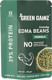 Roasted Edamame Masala Flavour 100gm | 100% Veg High Protein Snack | No Added Sugar | Non-GMO | Rich in Fiber | No Gluten