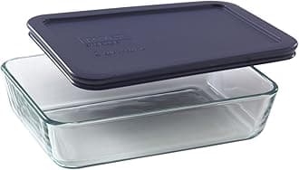 Simply Store Glass Rectangular Food Container with Dark Blue Lid (3-Cup)