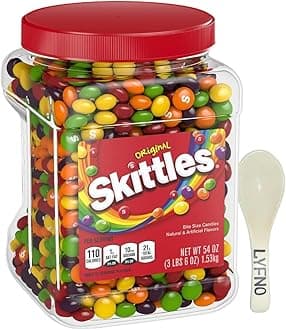 Skittles Original 50oz Chewy Candy - Skittles Original Candy - Skittles Fun Size - Skittles Bulk (Lyfno Trademark Spoon Included)