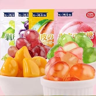 Peelable Gummies,Mango White Peach Soft Candy,Fruit Juice Fudge,Grape Gummy Candy,Peeling Sweets Candy,Casual Desserts,Wedding Candies,Instant Healthy Chinese Snacks (Mango,10bag)