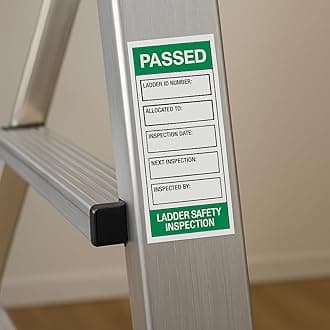 Ladder safety inspection self adhesive vinyl stickers - 100mm x 50mm (100)