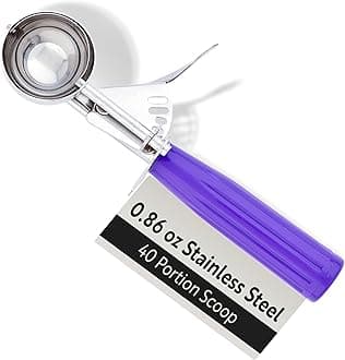 Restaurantware 0.86 Ounce Portion Scoop, 1 Trigger Release Stainless Steel Cookie Scoop - With Orchid Handle, Stainless Steel Disher, For Portion Control, Cookie Dough, Cupcake Batter, Or Ice Cream
