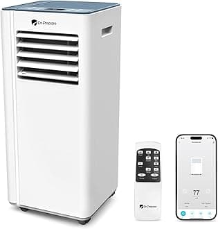 8,000 BTU Portable Air Conditioner with WiFi Enabled, Cooling, Dehumidifier, Fan & Sleep Modes 4-in-1 Portable AC w/Remote Control & 67'' Window Kit, Cools Up To 350 sq. ft, 1-24H Timers