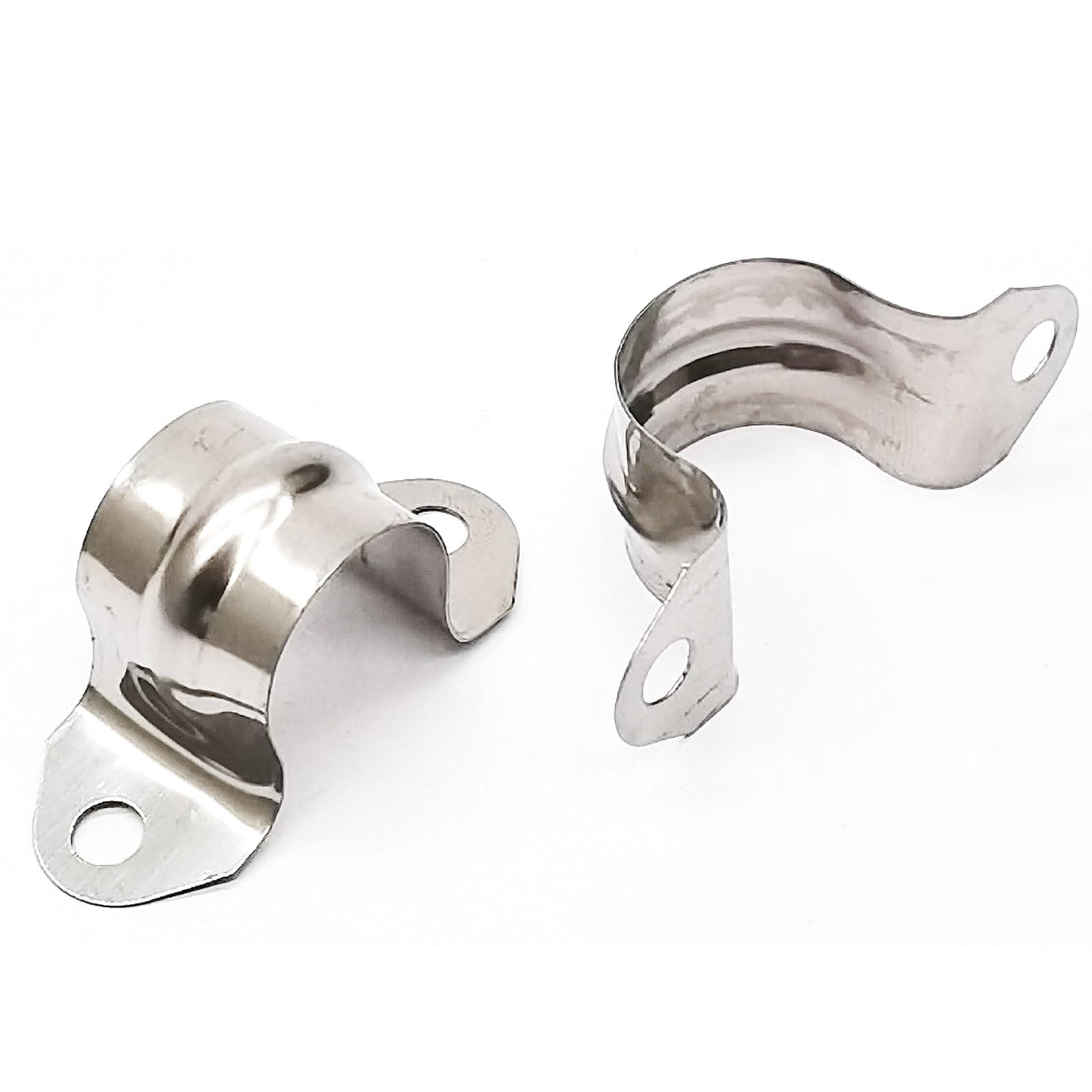 1/2inch Rigid Pipe Strap Clamp, Two Hole Strap,U Bracket Tube Clip, Stainless Steel Heavy Duty Pipe Fasten Holder, 50Pcs (20mm)