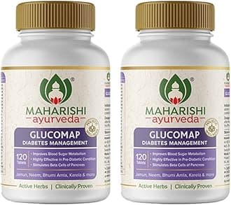 Glucomap For Diabetes Management | With Jamun, Karela, Neem, Arjuna | Help Control Blood Sugar Levels| Natural Glucose Regulator | Metabolism | 60 Tablets Pack Of 2