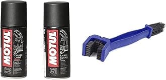 Motul Technolube Trenzfest Chain Clean C1, 150ml and C2 Chain Lube, 150ml with Bike Chain Cleaning Brush