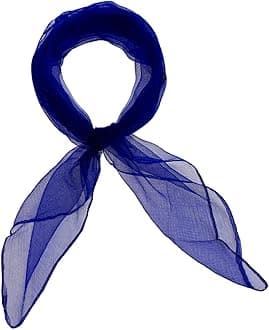 Basic Sense Plain Square Chiffon Neck Scarf For Lady Retro 50s Light Weight