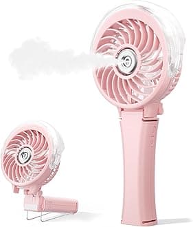 Portable Misting Fan, Two Button Easy Operation, Handheld Rechargeable Mister-Fan, Spray Water Mist-Fans, Mini Electric Cooling Fans for Travel, Outdoors, Disney
