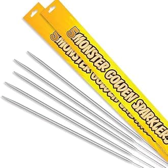 45cm Giant Golden Sparklers | Extra Long Burn Time for Indoor and Outdoor Use | Sparklers For Weddings, Birthdays, Bonfire Night, Christmas, New Year | Safe for Children Above 16 Years (250 Sparklers)