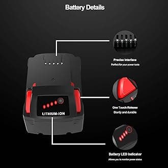 2 Pack 5.0Ah Replacement for Milwaukee M18 Lithium ion Battery 48-11-1850 and Charger Combo, Compatible with M18 Cordless Power Tools 18V Lithium Battery, and Milwaukee 18V Battery Charger