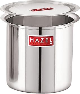 HAZEL Steel Milk Pot with Lid |Stainless Steel Milk Boiler Container | Milk Boiling Vessel Gunj for Kitchen, 6000 ML