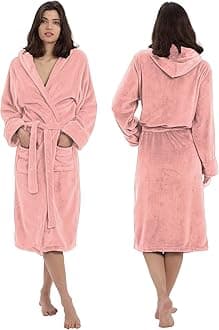 Bathrobe for Women Super Soft Plush Fleece Spa Shower Bath Gown for Women-Knee Length Lightweight Robes for Women (Pink)