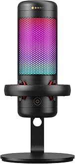 TONOR TC320 Gaming Microphone, USB Computer Mic with RGB, Condenser Mic with Stand/Mute Touch for Streaming Podcast Recording Studio Singing Youtube Compatible with Laptop/PC/Mac/PS4/PS5/NS Black