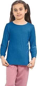 Kids Comfortable Long Sleeve Top, Casual Boys Long Sleeve T-Shirt, Breathable Viscose Blend Round Neck Girls School Shirts Tops, Stretchy Boys Girls T Shirts Size 2-13 Year