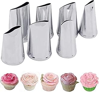 Khazna Cake Decorating Piping Nozzle Set, Buttercream Frosting Piping, Rose Nozzle Pastry Decorating Tool for Home Kitchen Cake Shop Making Cream Cakes 7 Pcs