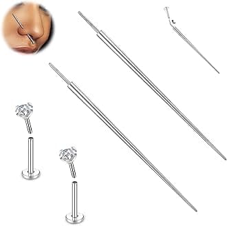 BodyAce G23 Titanium Threadless Piercing Taper, 14G 16G 18G Piercing Taper Insertion Pin, Body Piercing Stretching Kit Assistant Tool for Nose/Ear/Navel/Lip/Eyebrow