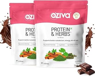 OZivaProtein & Herbs for Women (Chocolate) to Reduce Body Fat, Manage Weight & Metabolism | Protein Powder for Women with 23g Whey Protein, No Added Sugar, Certified Clean 4lbs