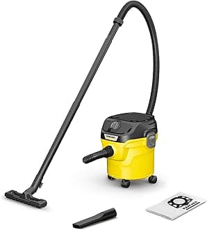 KWD 1 W V-12/2/18 Wet & Dry Vacuum Cleaner 1000W, 12L Tank, Blower Function, Compact Yellow