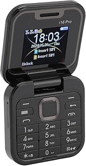 Zunate 2G Mini Flip Mobile Phone, Foldable Cell Phone 2 SIM Card Slots, 1.77 Small Display, Unlocked Flip Phone Supports FM Radio, Quick Dial, Vibration (Black)