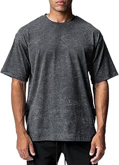 XYKJFITMen's 1 or 2 Pack Solid Color T-Shirt Short Sleeve Fashion Loose Round Neck Gym Sports Leisure Fitness Top Oversized T-Shirt