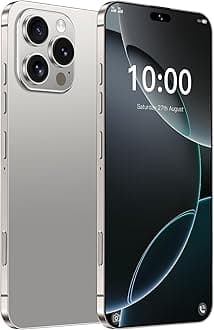 I16 PROMAX unlocked phone, Android 14 4GB,6.8-inch high-definition AMOLED screen smartphone, 4500mAh battery, facial recognition/5G/photo/GPS phone (Titan Grey,512)