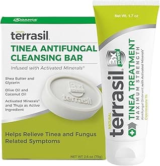 terrasil Tinea Versicolor Treatment Cream + Tinea Soap, Antifungal Cream and Soap Kit (1.7oz Tube + 75g Cleansing Bar) Clinically Proven Clotrimazole 1% Antifungal Treatment & Soap