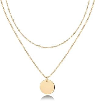 PAVOI 14K Gold Plated Layering Necklaces | Stylish Minimalist Design Pendant Necklaces | Butterfly, Heart, Lock, Evil Eye, Coin, Lightning Bolt, Circle, Cross Pendants for Women - Valentines Day Trendy Jewelry