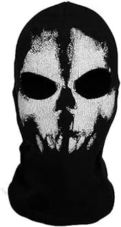 100% Cotton Surprise Skull Ghost Motorcycle Bike Riding Face Mask, Black