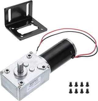 MECCANIXITY DC 12V High Torque Turbine Worm Geared Motor with 8mm Shaft 200RPM Geared Motor with Wire for Electric Fireplace