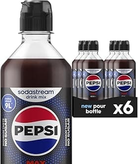 Flavours Pepsi Max Sparkling Drink Mix, Soda & Fizzy Drink Maker Concentrate, Diet Pepsi with Maximum Taste & No Sugar, Official Pepsi Cola x SodaStream Syrup - 6 x 440ml Multi Pack