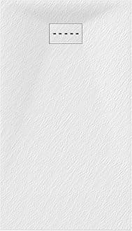 ELEGANT 1400 x 800mm Slip-Resistance Shower Base Slate Effect Square Shower Enclosure Tray with Waste and Resin Cover Grate