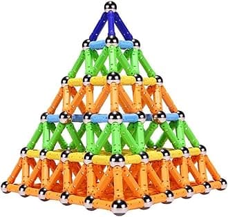 308Pcs Magnetic Building Sticks Blocks, Magnet Educational Toys STEM Toys for Kids and Adult, 3D Construction Building Toy with Storage Bag