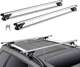 VEVOR Roof Rack Cross Bars, Aluminum Roof Rack Crossbars, Fit Raised Side Rail with Gap, 200 lbs Load Capacity, Adjustable Crossbars with Locks, for SUVs, Sedans, and Vans
