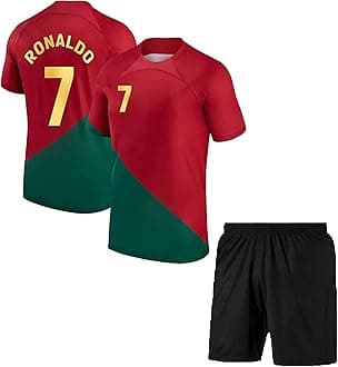 Sponsored Ad - Ronaldo 7 Football Jersey with Black Shorts(Kid's, Boy's& Men)