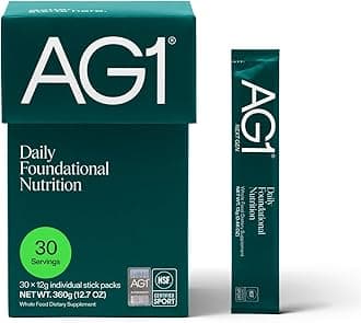 - AG1 Multivitamin for Men & Women, Greens Powder Supplement, Probiotic, Gluten Free, Vegan, Keto | 75 Vitamins | Improve Gut Health | (Athletic Greens) Travel Packs 30ct, No Shaker, Classic Formula