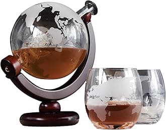 Ingenious Globe Decanter Maritime Nautical Themed Drinking Set with Tumblers
